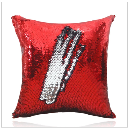 San Tungus Red And Silver Reversible Sequin Pillow Case 2022 UK